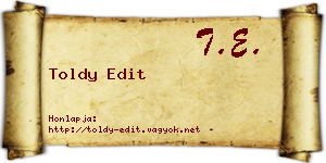 Toldy Edit névjegykártya