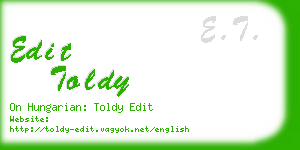 edit toldy business card